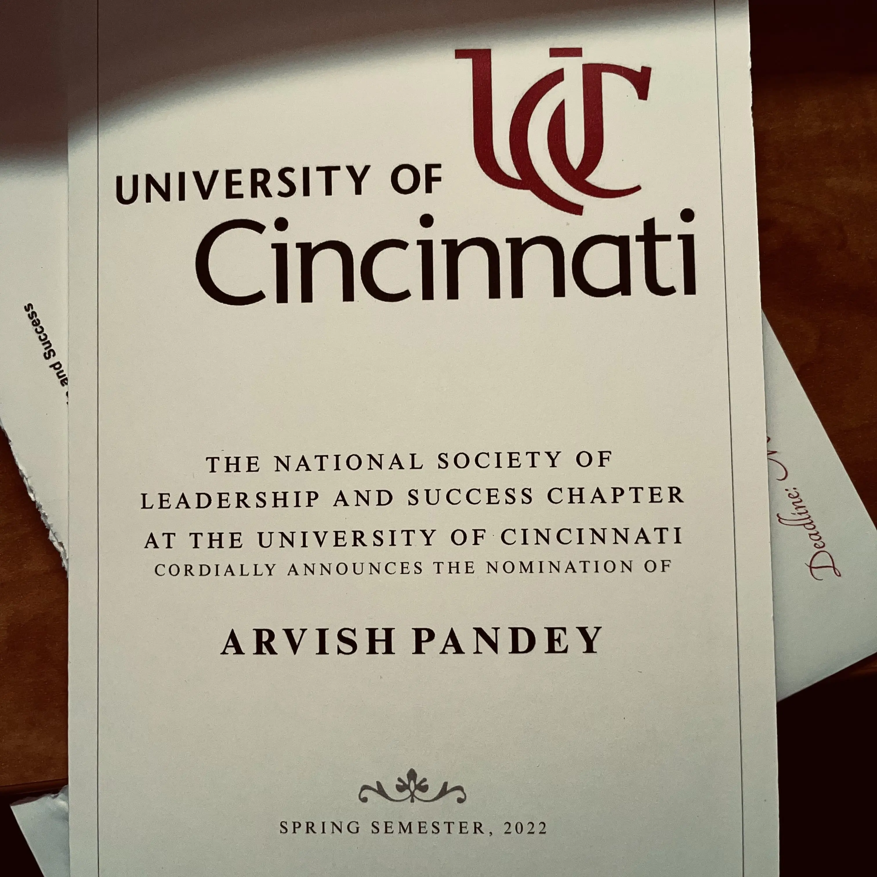 Arvish at NSLS Cincinnati - Freshman Year